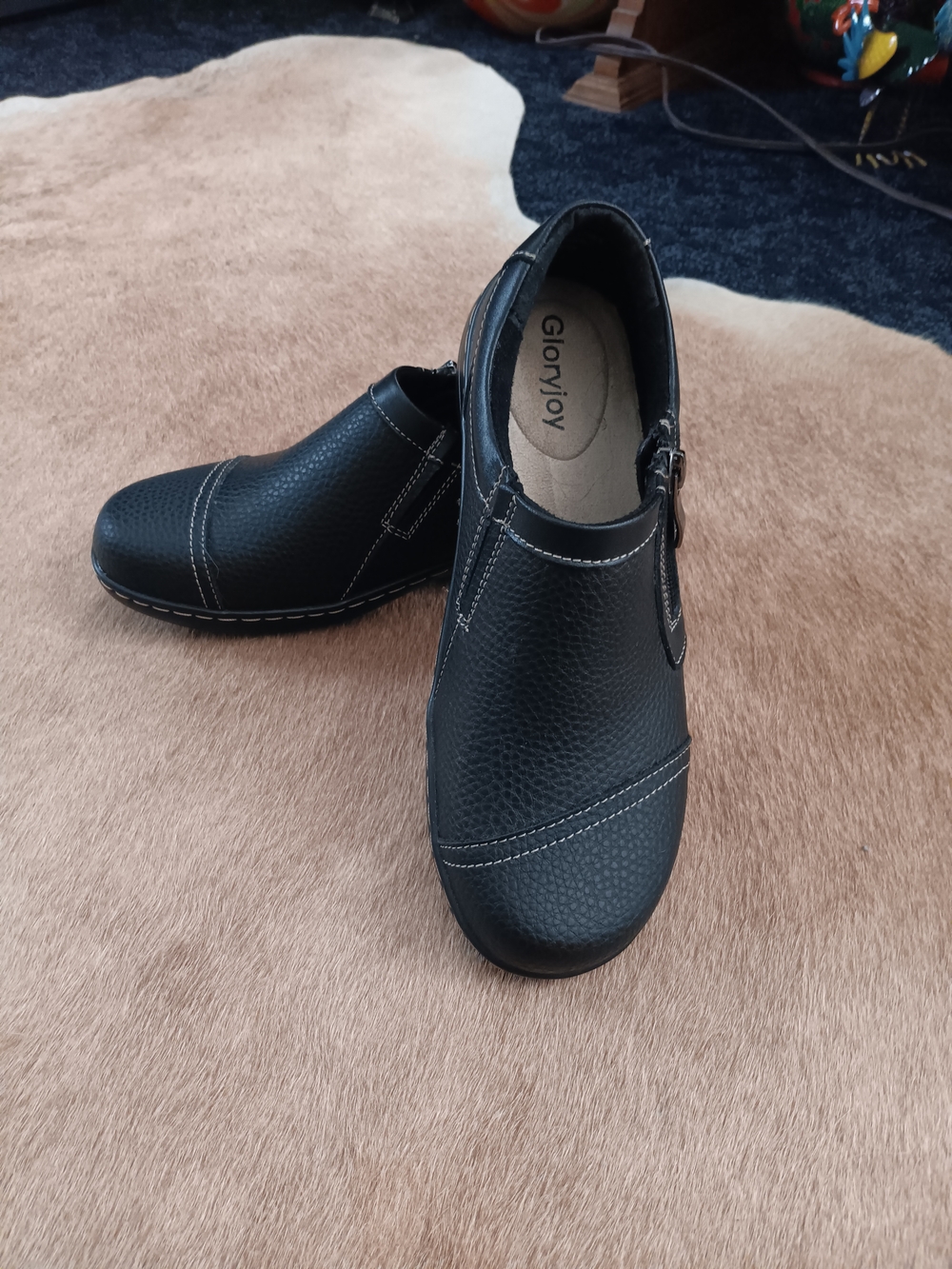 Wom Womens Black Slip-On Comfort Shoes